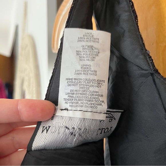 Black double-layered lace and sequins maxi dress - Picture 11 of 16